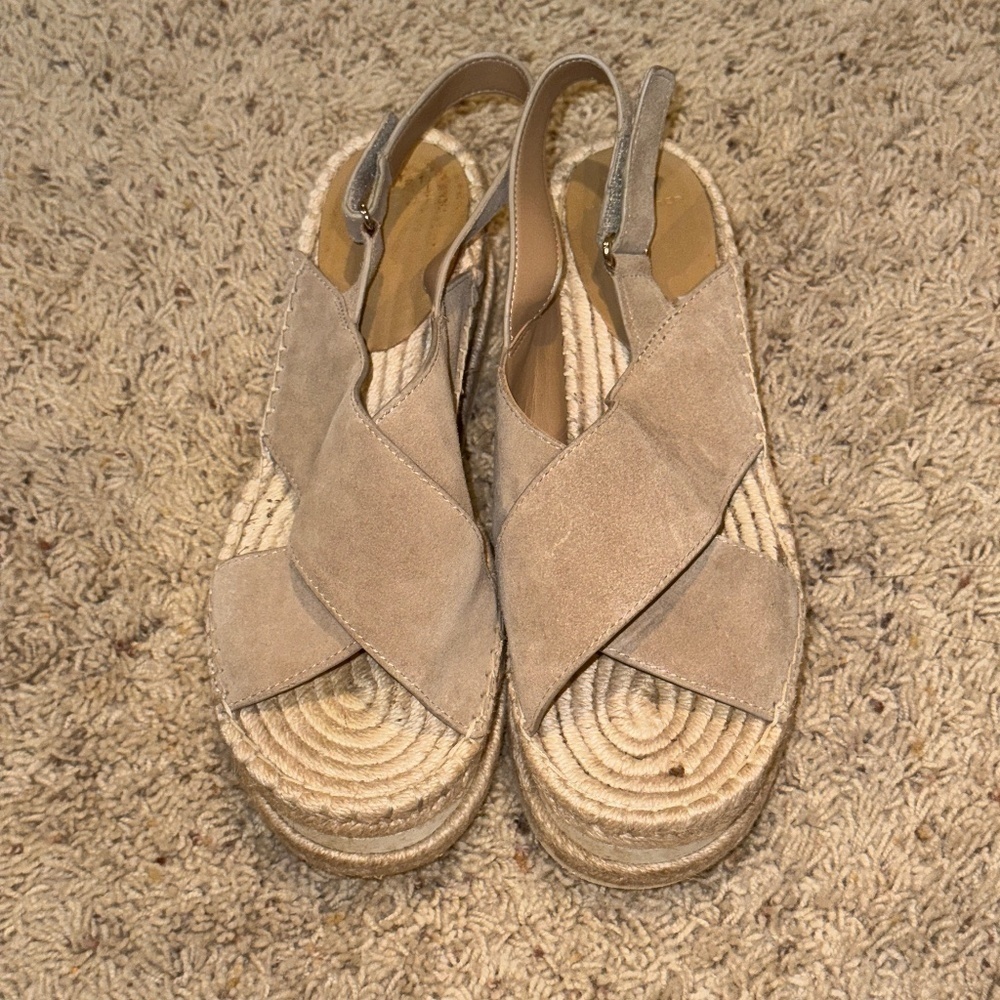 EUC Marc Fisher Gandy Platform Suede Leather Espadrille Sandal Size 9 - Picture 3 of 10
